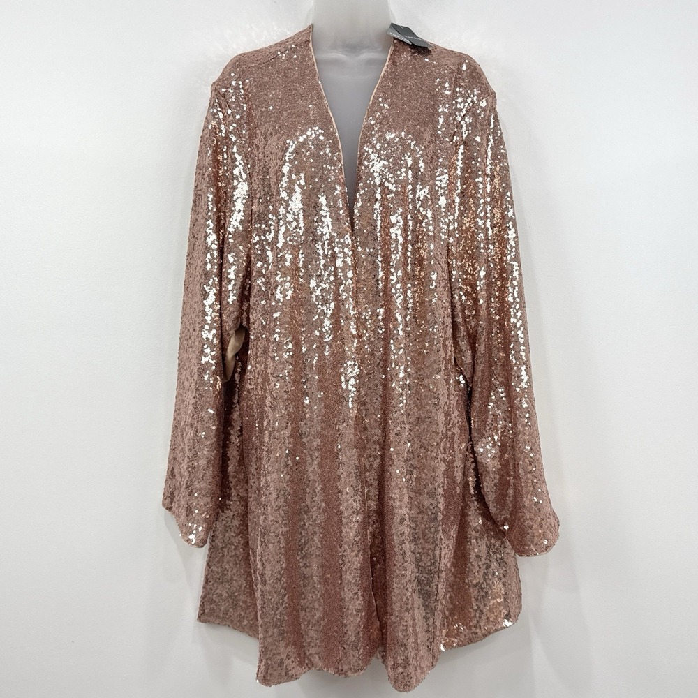 Torrid Sequin Longline 3rd Piece Blazer 5X RoseGold NWT Glam Holiday Glitz Party